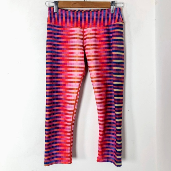 PrAna Roxanne Stripe Tile Print Capri Crop Legging - Picture 3 of 5
